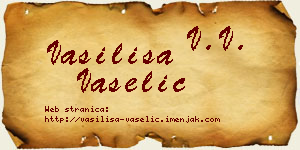 Vasilisa Vaselić vizit kartica